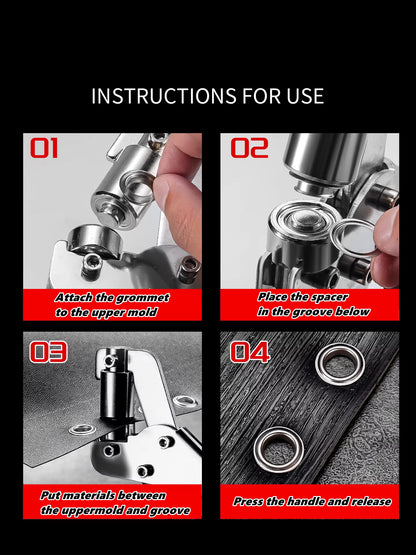 6Mm / 10Mm Eyelet Pliers Kit Tools Portable Hand Press Metal Grommet Hole Punch Plier for Leather Canvas Clothing DIY Tarp Ring